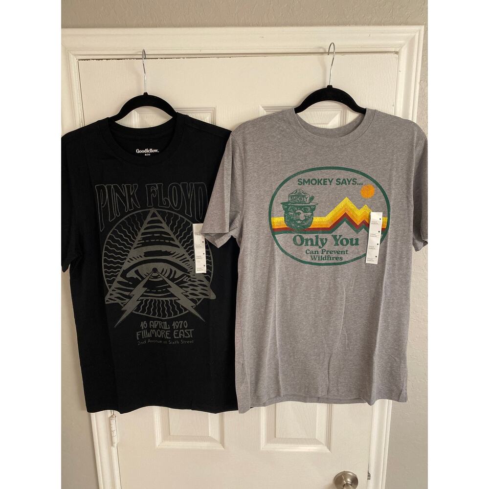 Goodfellow & Co Graphic Tee Bundle Size M Pink Floyd Smokey Bear Retro Gorpcore
